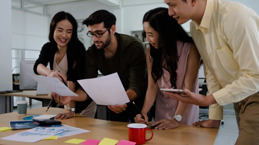 Business marketing Teamwork Brainstorming Planning Meeting